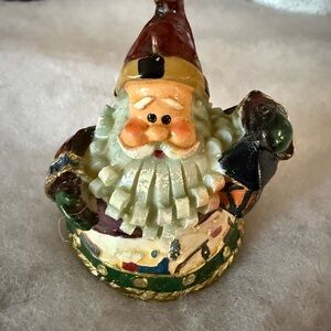 Charming Santa Claus Ornament with Gold Accents